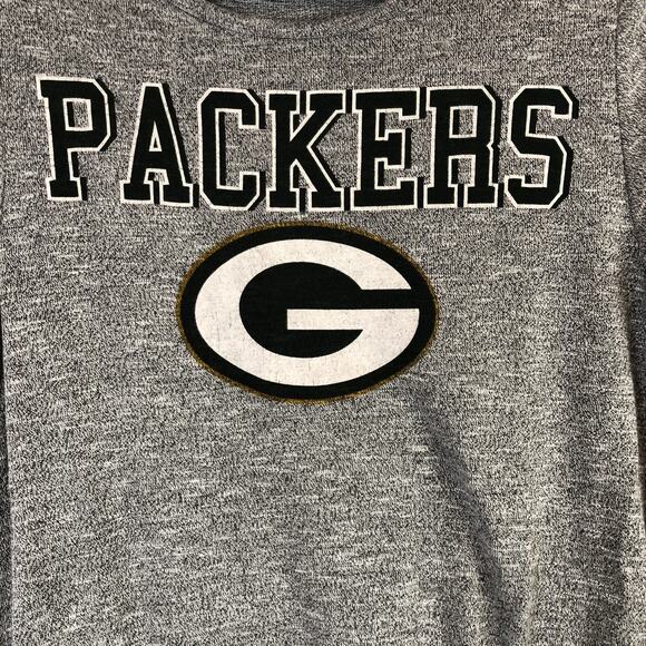 Green Bay Packers T-Shirt NFL Team Apparel Medium Gray Grey Knotted Front Shirt - Picture 2 of 5